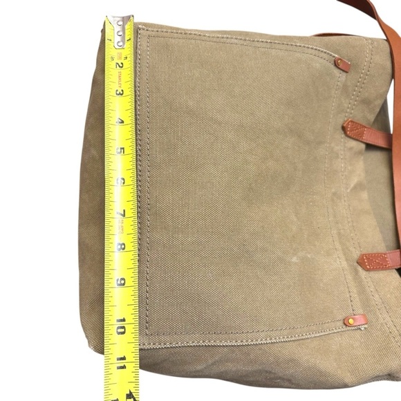 Madewell canvas green and brown tote bag - Picture 9 of 13